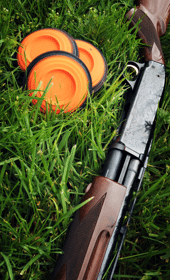 Clay pigeon shooting with shotgun at Courtlough.